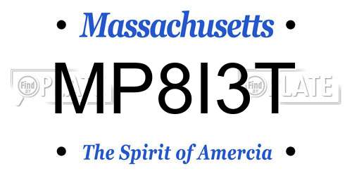MP8I3T Massachusetts License Plate