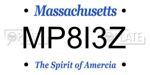 MP8I3Z Massachusetts License Plate