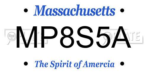 MP8S5A Massachusetts License Plate
