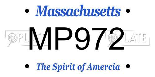 MP972 Massachusetts License Plate
