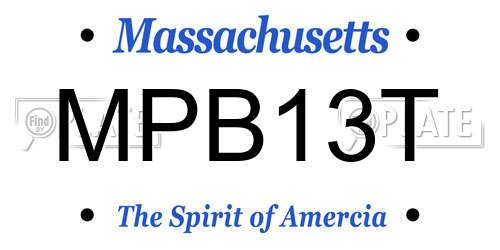 MPB13T Massachusetts License Plate