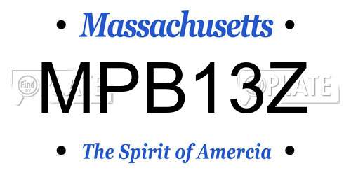 MPB13Z Massachusetts License Plate