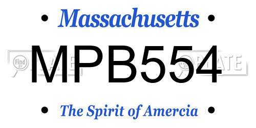 MPB554 Massachusetts License Plate