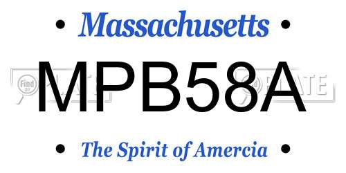 MPB58A Massachusetts License Plate