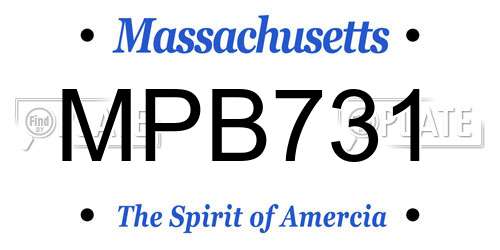 MPB731 Massachusetts License Plate