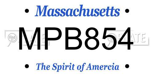 MPB854 Massachusetts License Plate