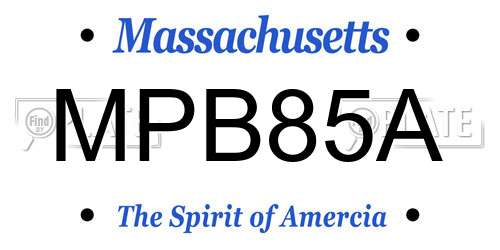MPB85A Massachusetts License Plate