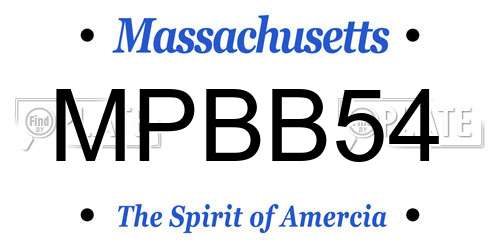 MPBB54 Massachusetts License Plate