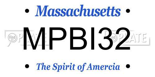 MPBI32 Massachusetts License Plate