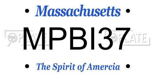 MPBI37 Massachusetts License Plate