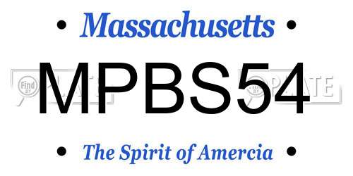 MPBS54 Massachusetts License Plate