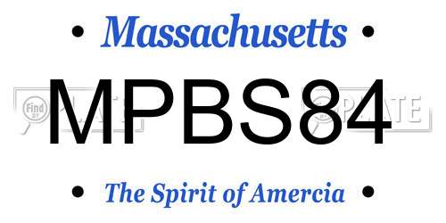 MPBS84 Massachusetts License Plate