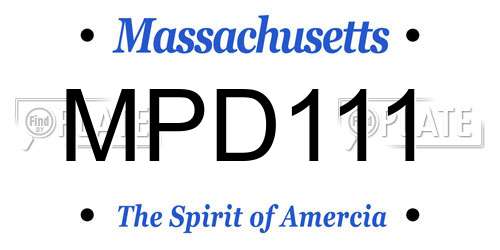MPD111 Massachusetts License Plate