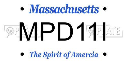 MPD11I Massachusetts License Plate