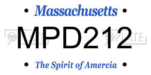 MPD212 Massachusetts License Plate