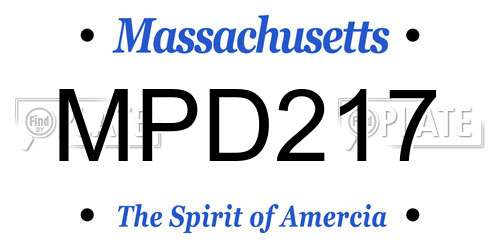 MPD217 Massachusetts License Plate