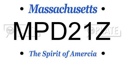 MPD21Z Massachusetts License Plate