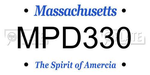 MPD330 Massachusetts License Plate