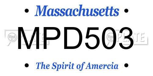 MPD503 Massachusetts License Plate