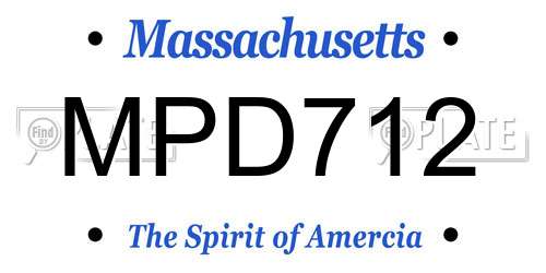 MPD712 Massachusetts License Plate