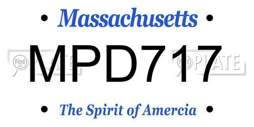 MPD717 Massachusetts License Plate