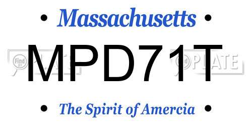 MPD71T Massachusetts License Plate