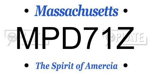 MPD71Z Massachusetts License Plate
