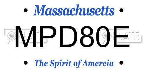 MPD80E Massachusetts License Plate