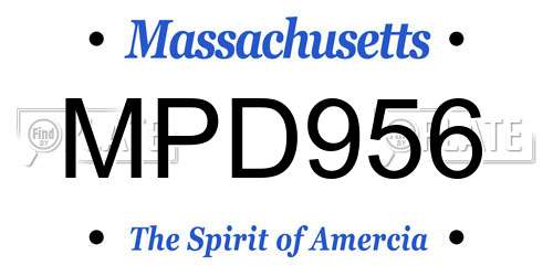 MPD956 Massachusetts License Plate