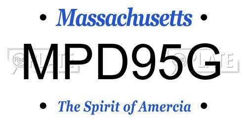 MPD95G Massachusetts License Plate
