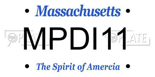 MPDI11 Massachusetts License Plate