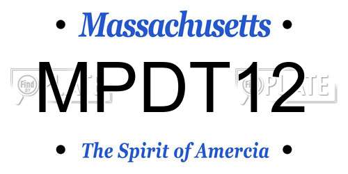 MPDT12 Massachusetts License Plate