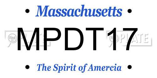 MPDT17 Massachusetts License Plate