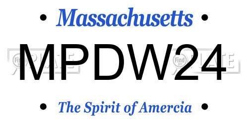MPDW24 Massachusetts License Plate