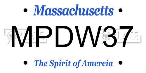 MPDW37 Massachusetts License Plate