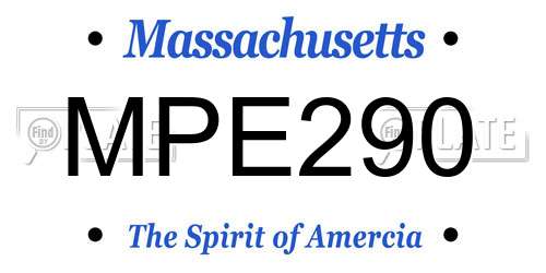 MPE290 Massachusetts License Plate
