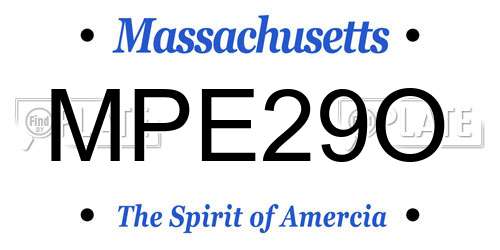 MPE29O Massachusetts License Plate