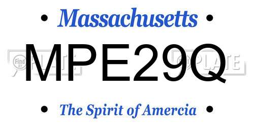 MPE29Q Massachusetts License Plate