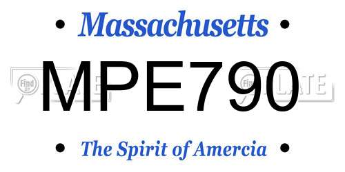 MPE790 Massachusetts License Plate