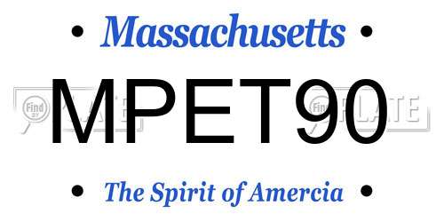 MPET90 Massachusetts License Plate