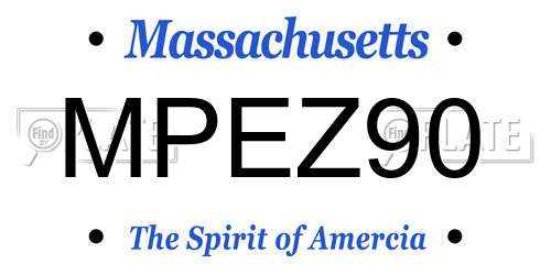 MPEZ90 Massachusetts License Plate