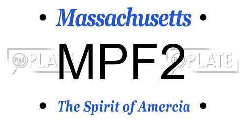 MPF2 Massachusetts License Plate
