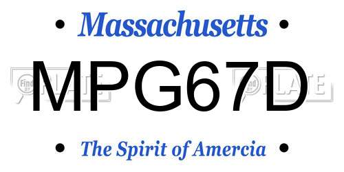 MPG67D Massachusetts License Plate