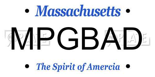 MPGBAD Massachusetts License Plate