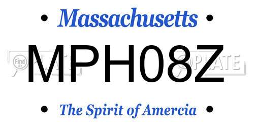 MPH08Z Massachusetts License Plate