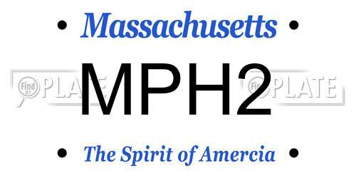 MPH2 Massachusetts License Plate