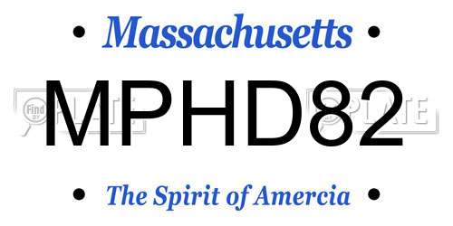 MPHD82 Massachusetts License Plate