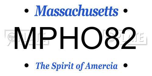 MPHO82 Massachusetts License Plate
