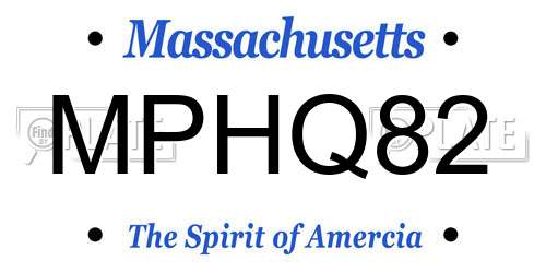 MPHQ82 Massachusetts License Plate