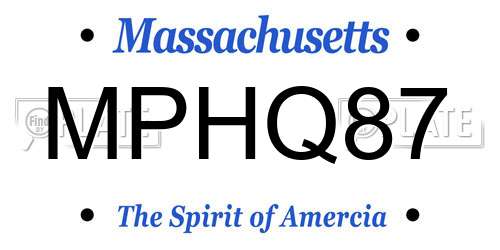 MPHQ87 Massachusetts License Plate
